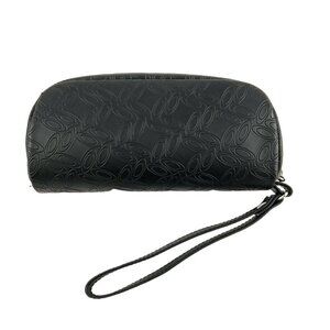 Oakley Sunglasses Case Black Soft Faux Leather Zip Wristlet